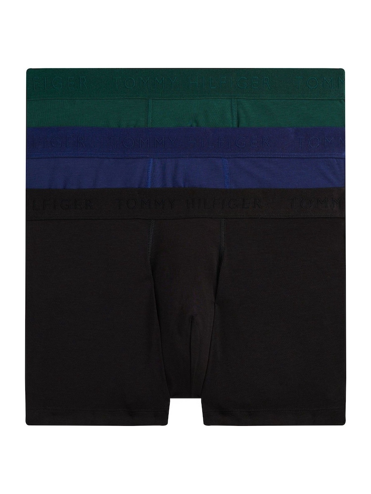 Tommy Hilfiger Blue 3 Pack Everyday Luxe Tonal Waistband Trunks - Image 1 of 7 Tommy Hilfiger Blue 3 Pack Everyday Luxe Tonal Waistband Trunks - Image 1 of 7