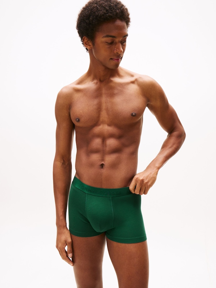 Tommy Hilfiger Blue 3 Pack Everyday Luxe Tonal Waistband Trunks - Image 2 of 7 Tommy Hilfiger Blue 3 Pack Everyday Luxe Tonal Waistband Trunks - Image 2 of 7