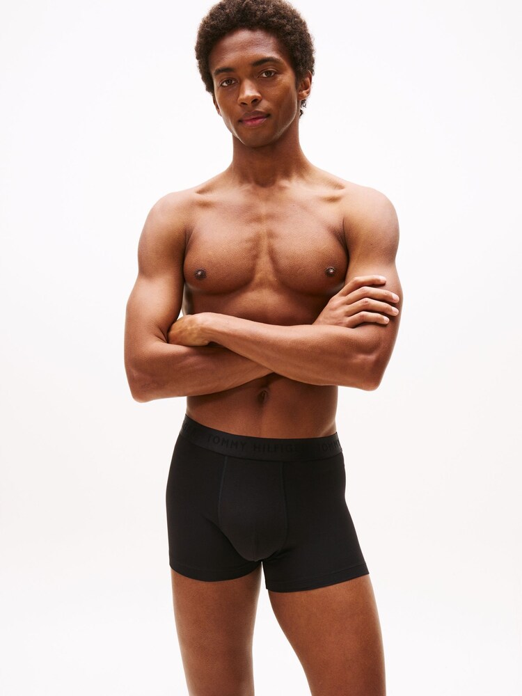 Tommy Hilfiger Blue 3 Pack Everyday Luxe Tonal Waistband Trunks - Image 7 of 7 Tommy Hilfiger Blue 3 Pack Everyday Luxe Tonal Waistband Trunks - Image 7 of 7