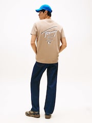 Tommy Jeans Brown Signature Back Logo Jersey T-Shirt - Image 2 of 5