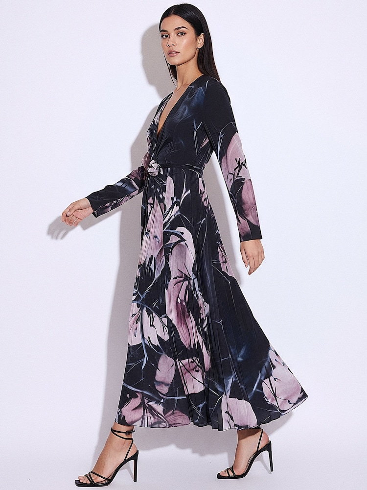 Religion Black Florence Wrap Maxi Dress With Full Skirt In Dark Floral - Image 2 of 5 Religion Black Florence Wrap Maxi Dress With Full Skirt In Dark Floral - Image 2 of 5
