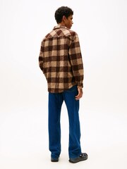 Tommy Jeans Brown Flannel Check Oversized Fit Overshirt - Image 2 of 5