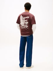Tommy Jeans Brown Back Graphic Relaxed Crew Neck T-Shirt - Image 2 of 5