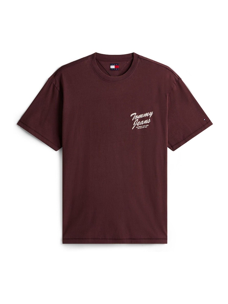 Tommy Jeans Brown Back Graphic Relaxed Crew Neck T-Shirt - Image 5 of 5 Tommy Jeans Brown Back Graphic Relaxed Crew Neck T-Shirt - Image 5 of 5