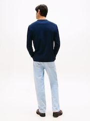 Tommy Jeans Blue Tonal Badge Long Sleeve T-Shirt - Image 2 of 5