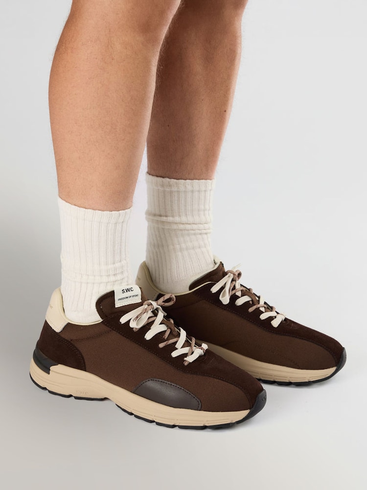 Stepney Workers Club Dark Brown Legion Trainers - Image 1 of 6