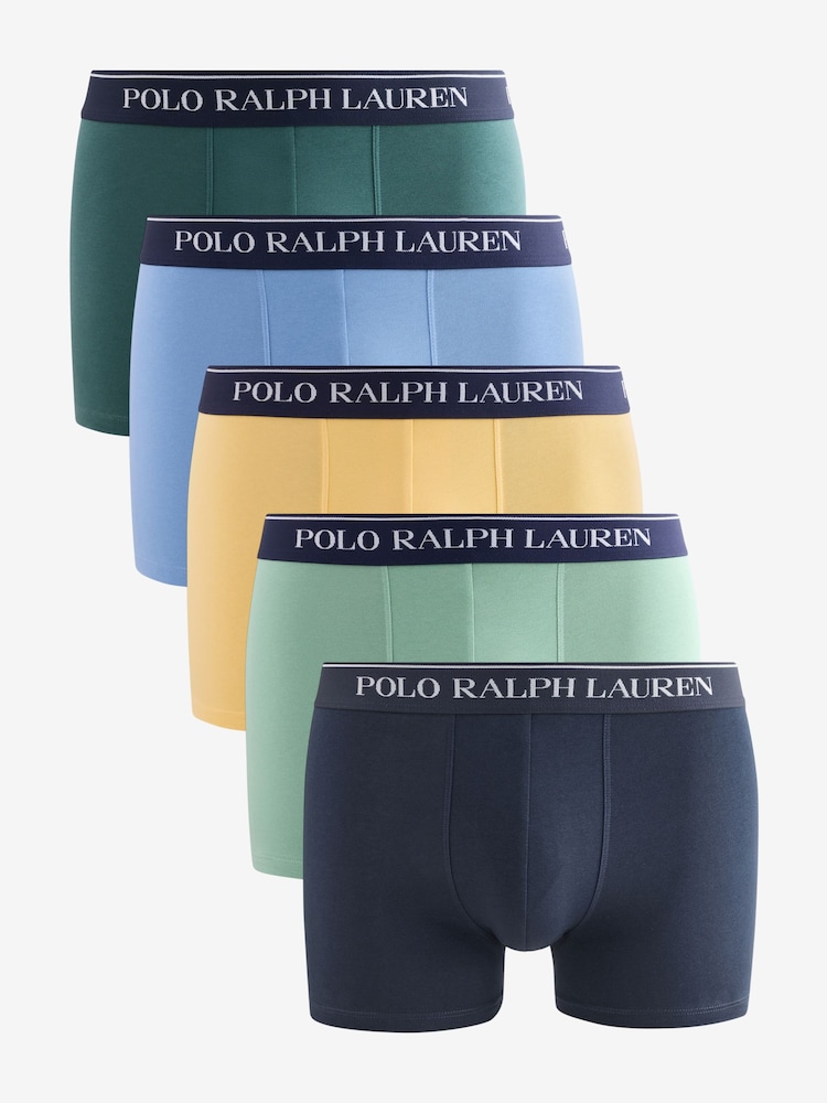 Polo Ralph Lauren Green Cotton Stretch Boxers 5 Pack - Image 1 of 6 Polo Ralph Lauren Green Cotton Stretch Boxers 5 Pack - Image 1 of 6