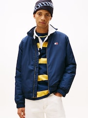 Tommy Jeans Blue Water Repellent Relaxed Padded Jacket - Image 1 of 5