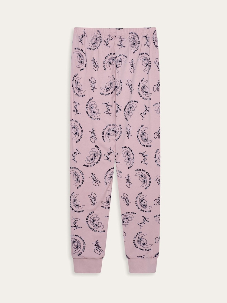 Brand Threads Pink Ladies Disney Stitch Pyjamas Set - Image 3 of 3 Brand Threads Pink Ladies Disney Stitch Pyjamas Set - Image 3 of 3