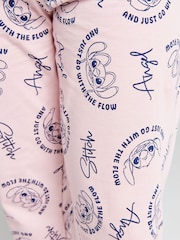 Brand Threads Pink Ladies Disney Stitch Pyjamas Set - Image 6 of 10