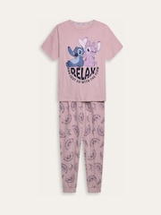 Brand Threads Pink Ladies Disney Stitch Pyjamas Set - Image 7 of 10