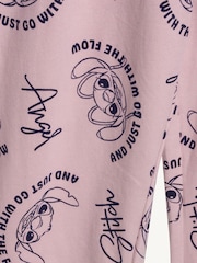 Brand Threads Pink Ladies Disney Stitch Pyjamas Set - Image 9 of 10