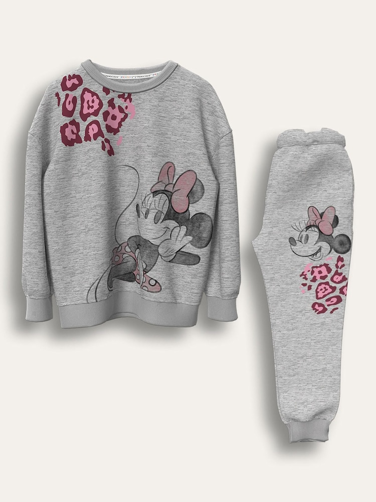 Brand Threads Grey Minnie Mouse Joggers Set - Image 1 of 2 Brand Threads Grey Minnie Mouse Joggers Set - Image 1 of 2