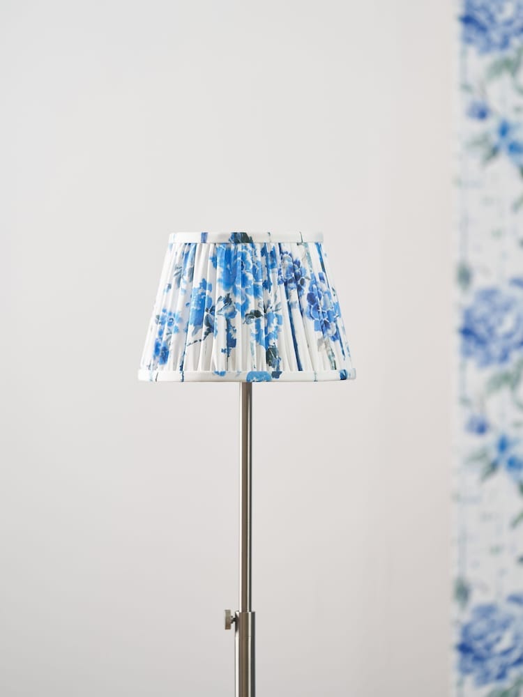 Designers Guild Cobalt Kyoto Flower Pleated Shade - Image 1 of 4 Designers Guild Cobalt Kyoto Flower Pleated Shade - Image 1 of 4