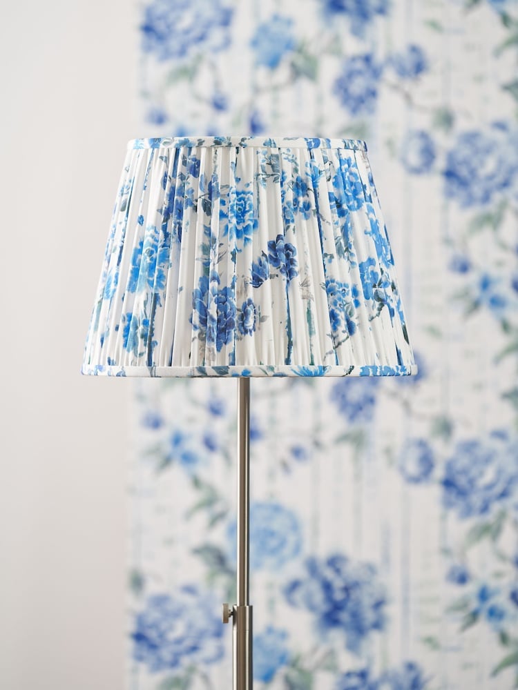 Designers Guild Cobalt Kyoto Flower Pleated Shade - Image 1 of 4 Designers Guild Cobalt Kyoto Flower Pleated Shade - Image 1 of 4