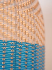 Designers Guild Cobalt Brera Rattan Ceiling Pendant - Image 2 of 5