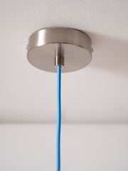 Designers Guild Cobalt Brera Rattan Ceiling Pendant - Image 4 of 5