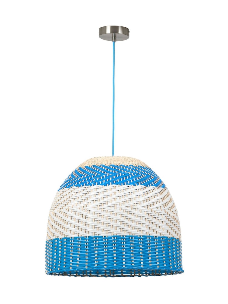 Designers Guild Cobalt Brera Rattan Ceiling Pendant - Image 5 of 5