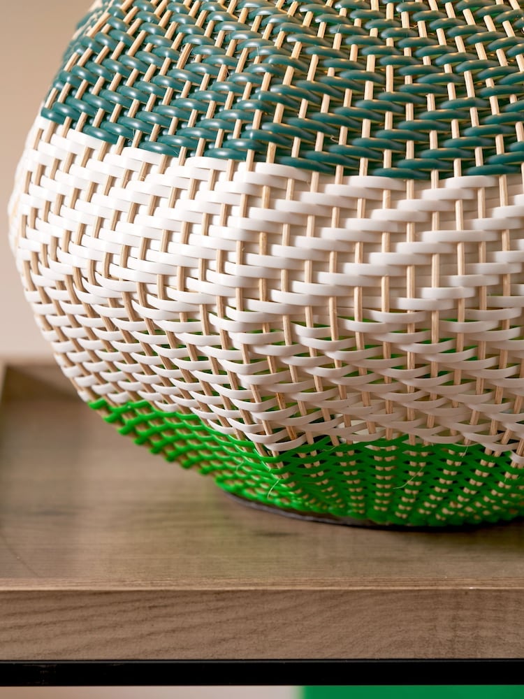 Designers Guild Emerald Brera Rattan Table Lamp - Image 2 of 5 Designers Guild Emerald Brera Rattan Table Lamp - Image 2 of 5