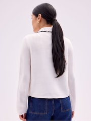 Ro&Zo White Ivory Contrast Stitch Cardigan - Image 5 of 5