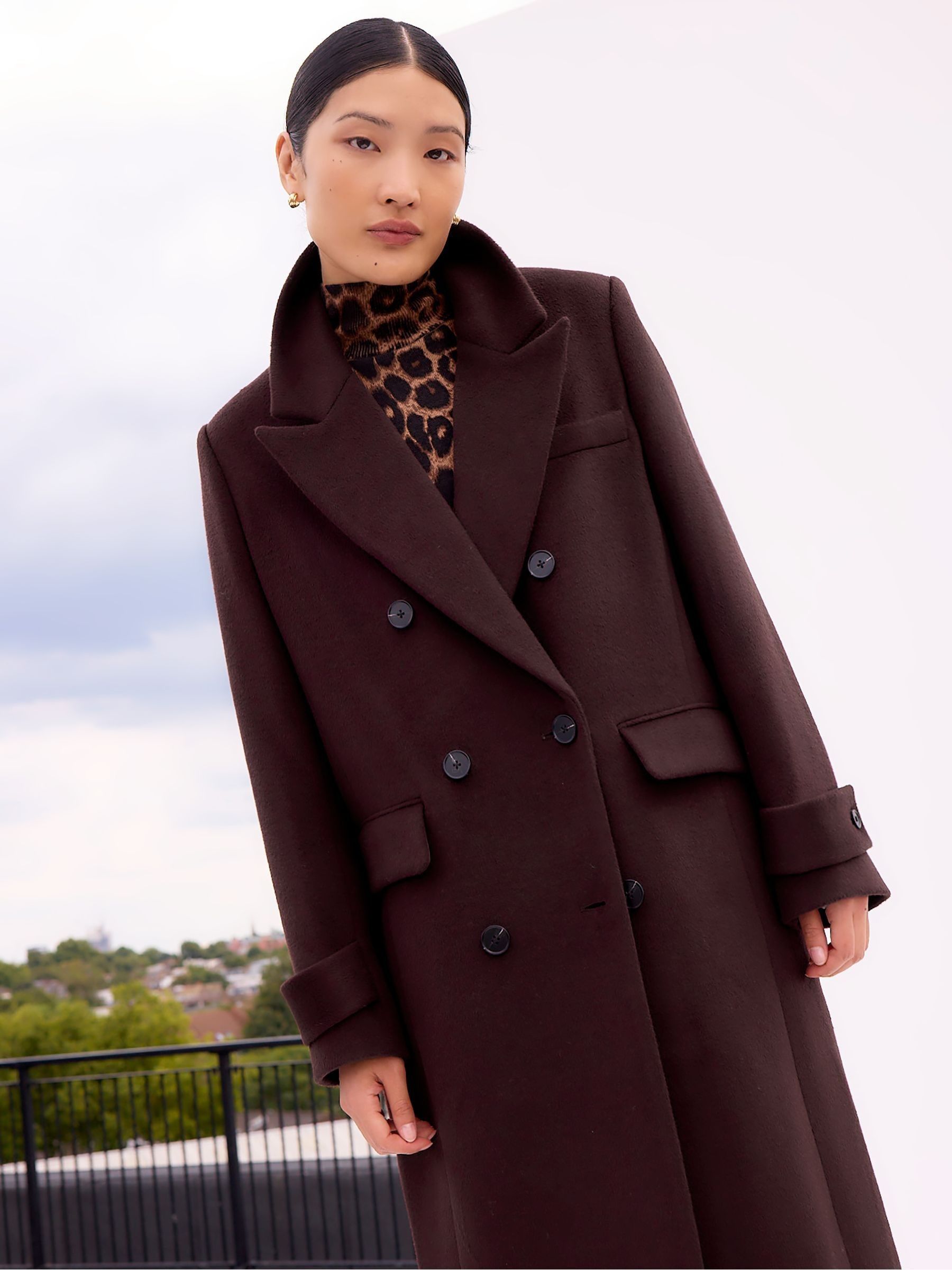 Buy Ro&Zo Brown Brown Wool Blend Oversized Coat from Next USA