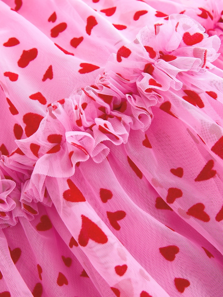 pink heart tulle dress Queen of Hearts Tulle Mini Dress After 5 Lux- elegant clothing online store and boutique