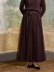 Ro&Zo Brown Tulle Godet Skirt - Image 2 of 3
