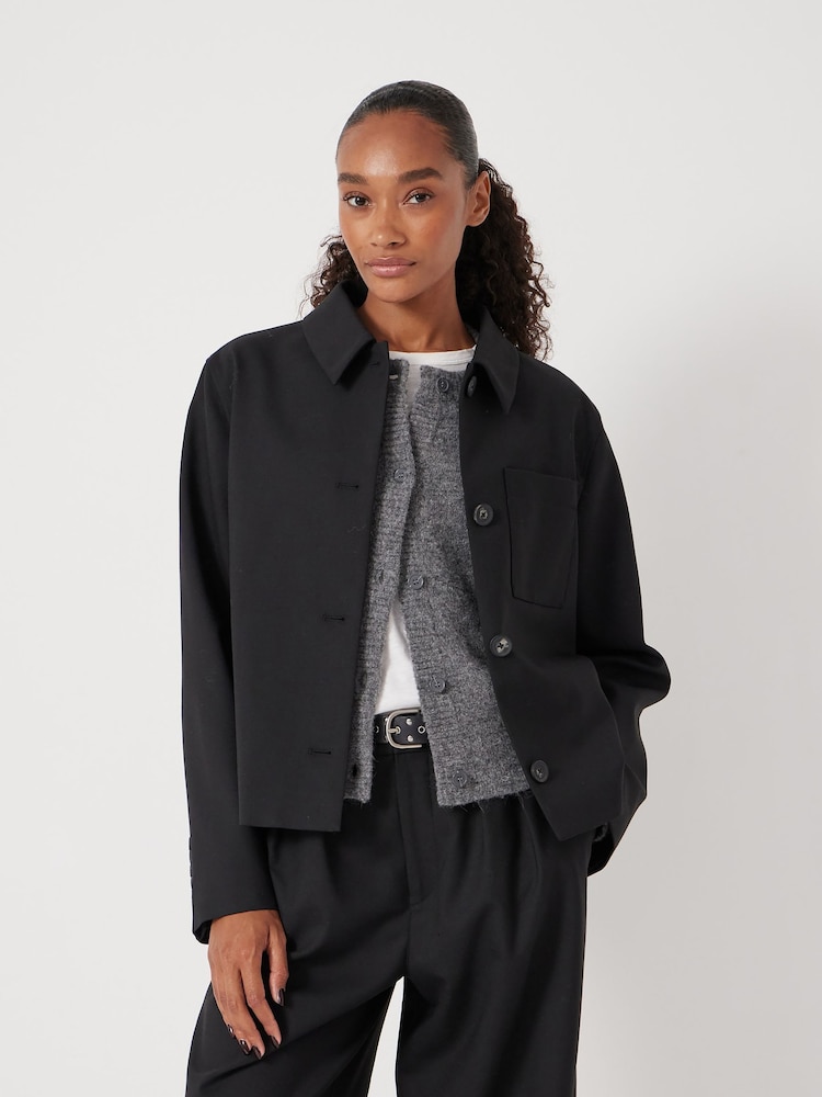 Hush Black Wool Blend Jacket - Image 1 of 5 Hush Black Wool Blend Jacket - Image 1 of 5