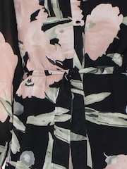 Religion Black Anja Tunic In Soft Floral On Black Georgette With Tie Belt And Pockets - Image 5 of 5