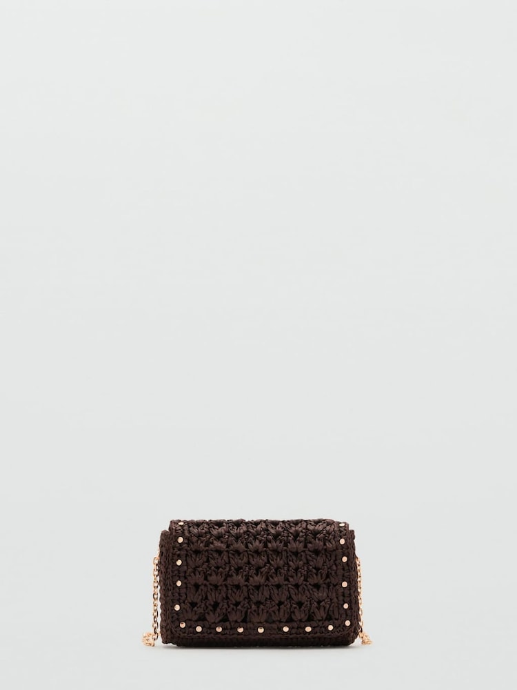 Mango Brown Raffia Cross-Body Bag - Image 2 of 4