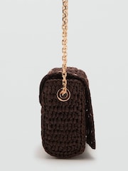 Mango Brown Raffia Cross-Body Bag - Image 3 of 4