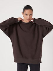 Hush Brown Quaden Clean Oversized Sweatshirt - Image 3 of 6