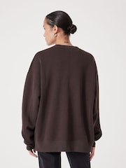 Hush Brown Quaden Clean Oversized Sweatshirt - Image 4 of 6