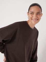 Hush Brown Quaden Clean Oversized Sweatshirt - Image 5 of 6