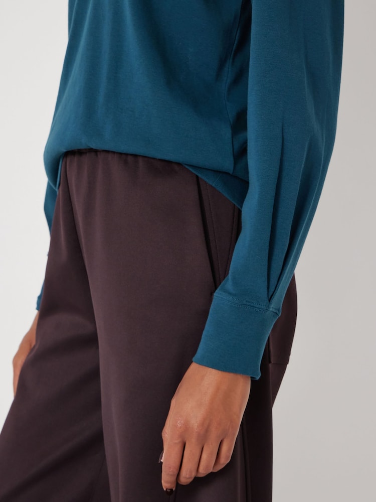 Hush Green Emily Puff Sleeve Jersey Top - Image 2 of 5 Hush Green Emily Puff Sleeve Jersey Top - Image 2 of 5
