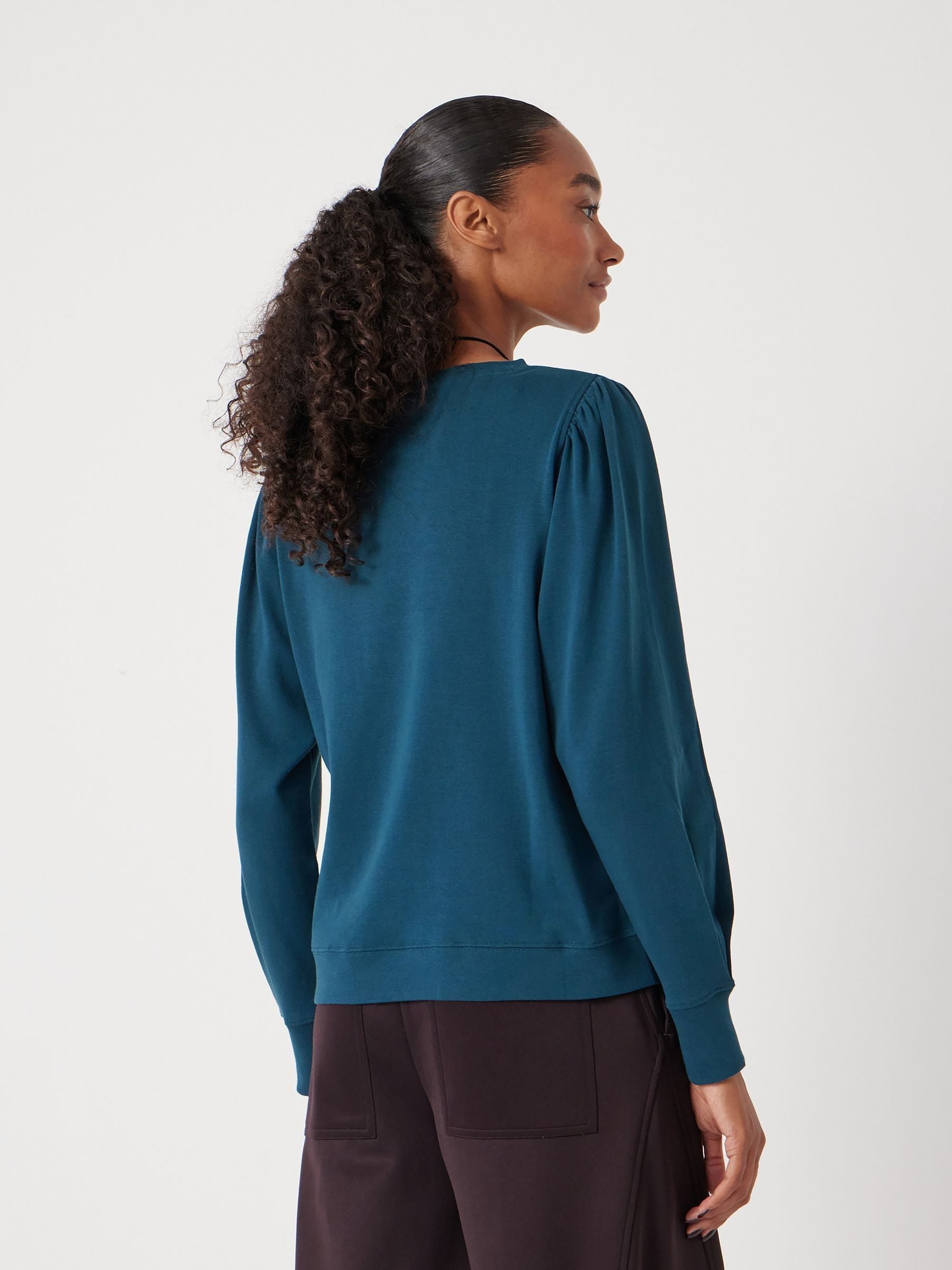 Buy Hush Dark Teal Blue Emily Puff Sleeve Jersey Top from the Next