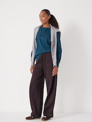 Hush Green Emily Puff Sleeve Jersey Top - Image 4 of 5
