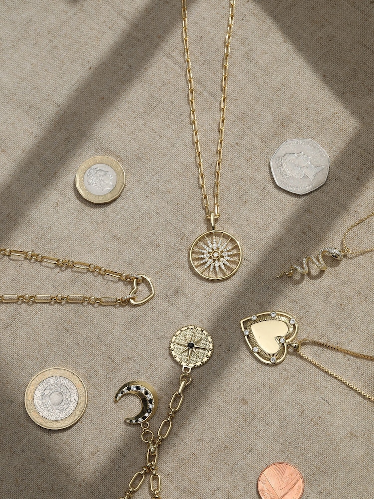 Inicio Gold Tone Pave Heart Chain Necklace - Image 1 of 4