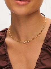 Inicio Gold Tone Pave Heart Chain Necklace - Image 2 of 4