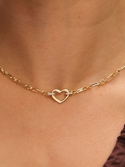 Inicio Gold Tone Pave Heart Chain Necklace - Image 3 of 4