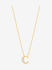 Inicio Gold Tone Mother of Pearl C Initial Pendant - Image 1 of 2