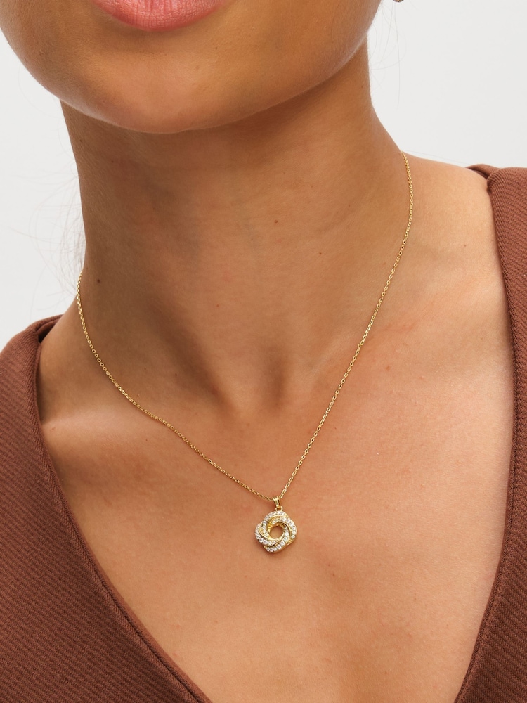 Inicio Gold Cubic Zirconia Open Knot Set Gift Box - Image 4 of 4