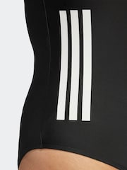 adidas Black 3-Stripes C-Back Swimsuit (Plus Size) - Image 5 of 6