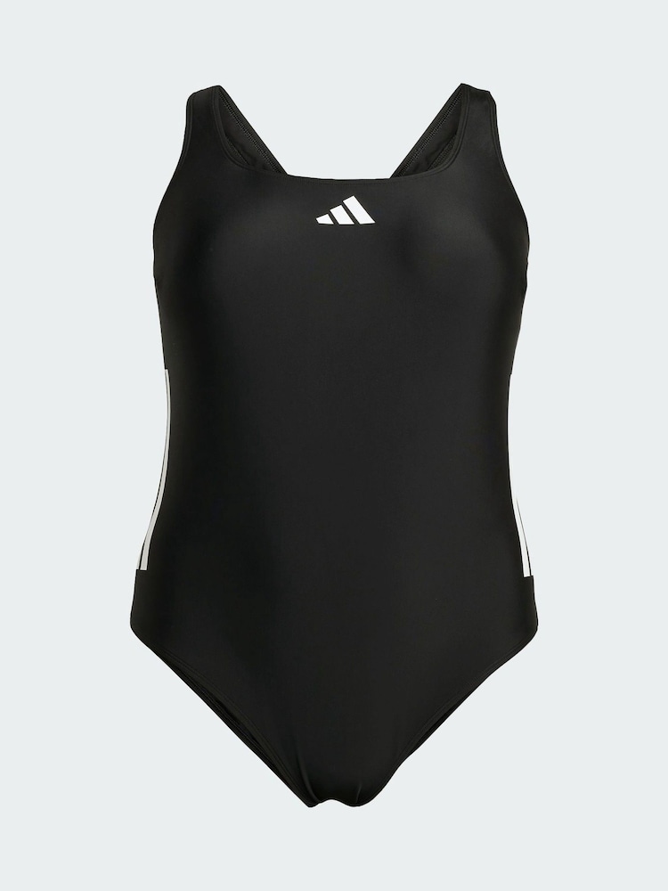 adidas Black 3-Stripes C-Back Swimsuit (Plus Size) - Image 6 of 6 adidas Black 3-Stripes C-Back Swimsuit (Plus Size) - Image 6 of 6
