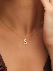 Inicio Gold Plated Mother of Pearl S Initial Pendant - Image 2 of 4