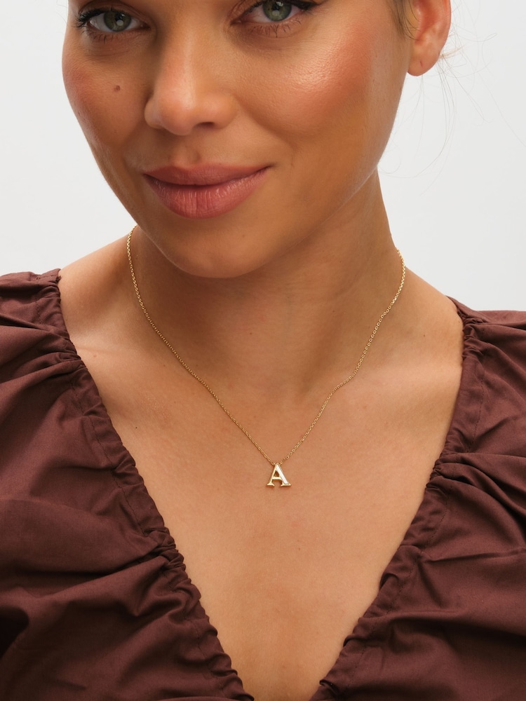 Inicio Gold Plated Mother of Pearl A Initial Pendant - Image 1 of 4 Inicio Gold Plated Mother of Pearl A Initial Pendant - Image 1 of 4
