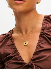 Inicio Gold Plated 14K Jet and Heart Charm Necklace - Image 4 of 4