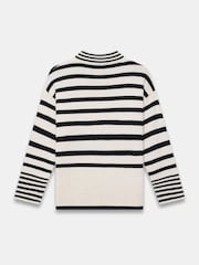 Mint Velvet Grey Wool Blend Striped Longline Jumper - Image 8 of 8
