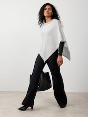 Mint Velvet Grey Cotton Blend Stitch Detail Poncho - Image 1 of 8