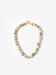 Mint Velvet Cream Marbled Stone Beaded Necklace - Image 1 of 3